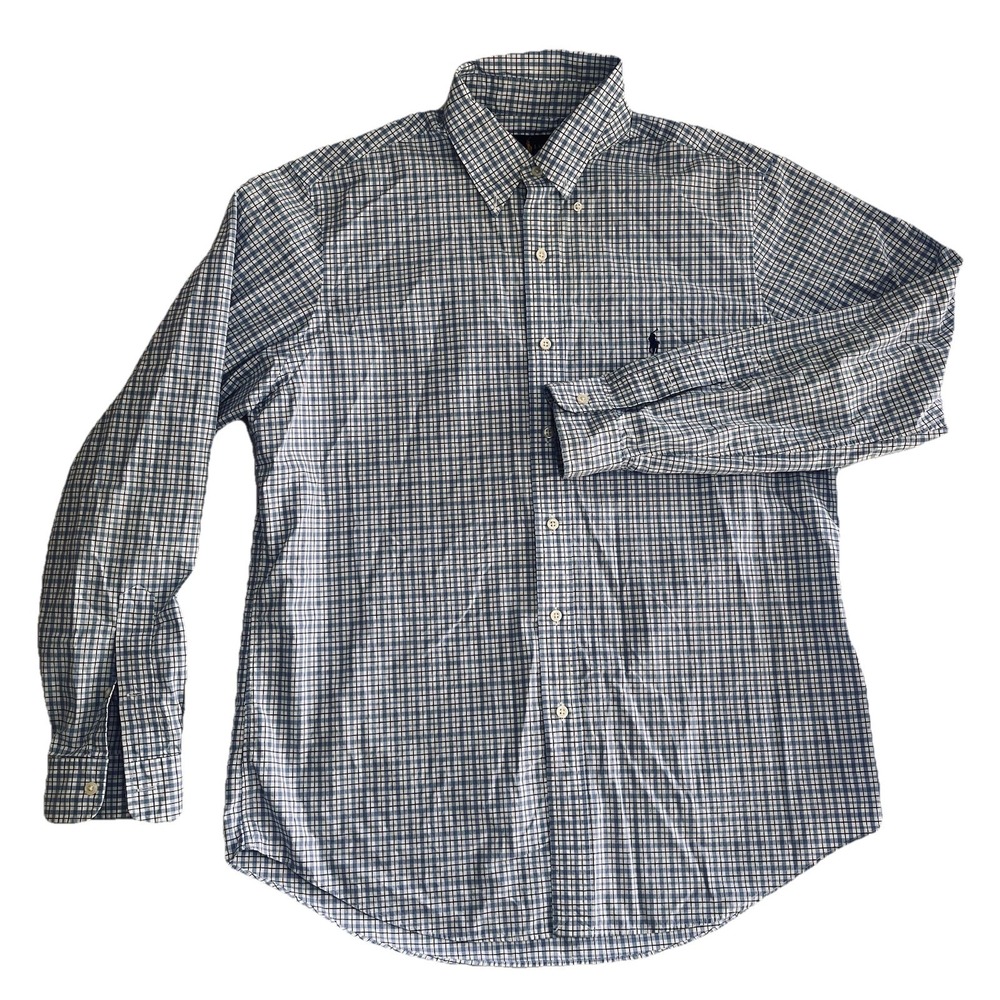 Ralph Lauren Button Down Oxford Shirt Pony Mens L‎ Blue Striped - Picture 2 of 10